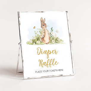 Affiche Peter Rabbit Baby shower Déchets Raffle