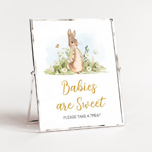 Affiche Peter Rabbit Baby shower Les bébés sont doux