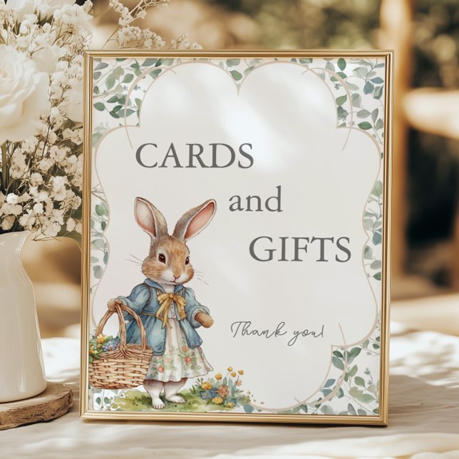 Affiche Peter Rabbit Cartes et cadeaux de Baby shower À fe (Créateur téléchargé)