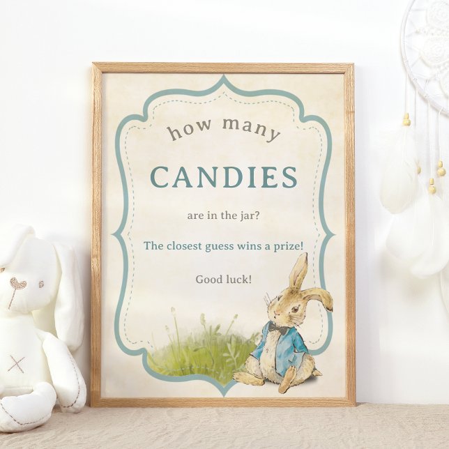 Affiche Peter Rabbit Combien de bonbons Baby shower Jeu (Créateur téléchargé)
