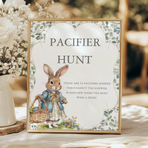 Affiche Peter Rabbit fille Baby shower Pacifique chasse
