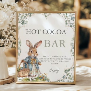 Affiche Peter Rabbit Girl Baby shower Hot Cocoa Bar