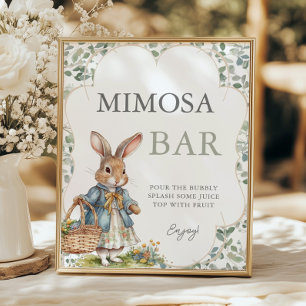 Affiche Peter Rabbit Girl Baby shower Mimosa Bar