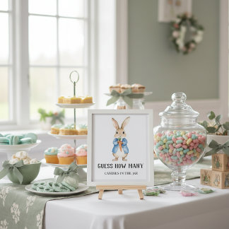 Affiche Peter Rabbit “Guess How Many” Baby Shower Game