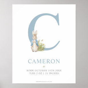 Affiche Peter Rabbit   Lettre personnalisée C