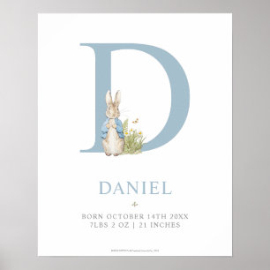 Affiche Peter Rabbit   Lettre personnalisée D