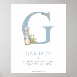 Affiche Peter Rabbit   Lettre personnalisée G