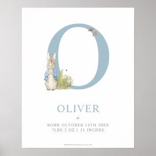 Affiche Peter Rabbit   Lettre personnalisée O