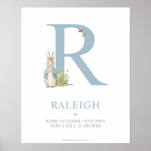 Affiche Peter Rabbit   Lettre personnalisée R