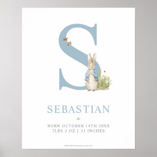 Affiche Peter Rabbit   Lettre personnalisée S