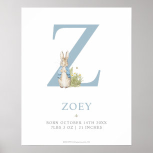 Affiche Peter Rabbit   Lettre personnalisée Z