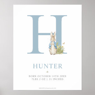 Affiche Peter Rabbit   Personalized Letter H