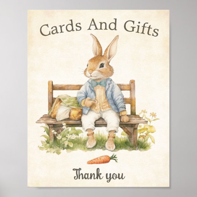 Affiche Peter The Rabbit - Cartes De Baby shower Et Cadeau (Devant)