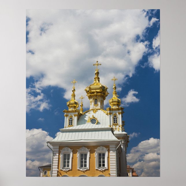 Affiche Peterhof, Grand Palais, aile de la chapelle (Devant)