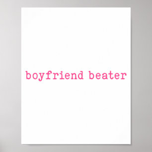 Affiche Petit ami Beater Humour drôle de petite amie Rétro
