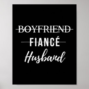 Affiche Petit ami Fiance Mari Funny Mariage Salle Juste