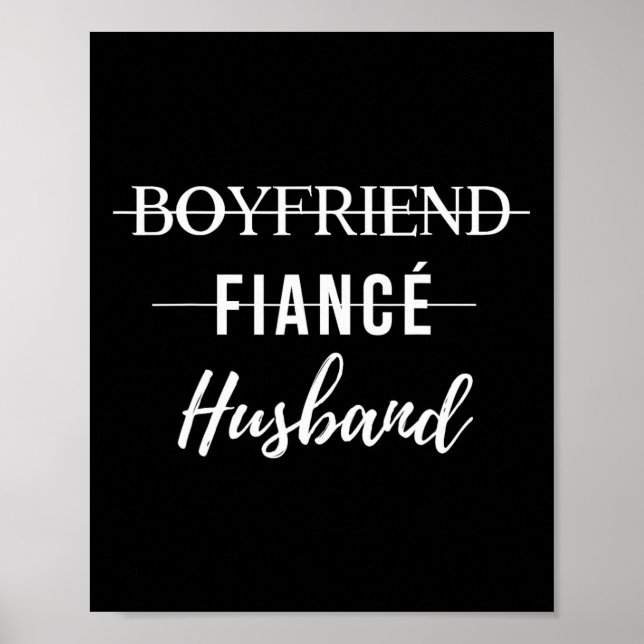 Affiche Petit ami Fiance Mari Funny Mariage Salle Juste (Devant)