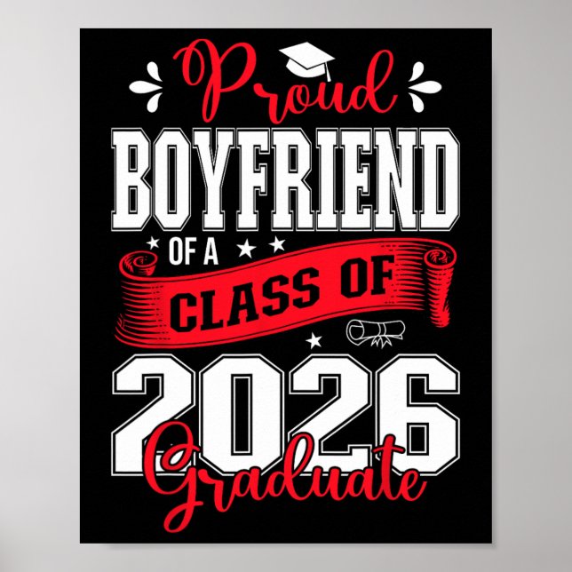 Affiche Petit ami fier d'une promotion 2026 pour la remise (Devant)