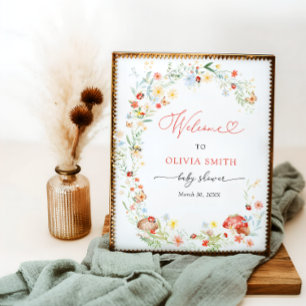 Affiche Petit Amour Bug Garden Baby shower Bienvenue