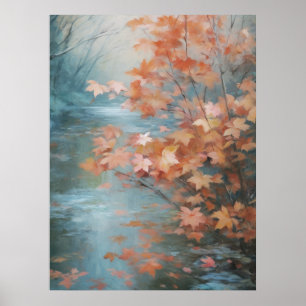 Affiche Petit Arbre À Côté Du Stream Fall Fine Art