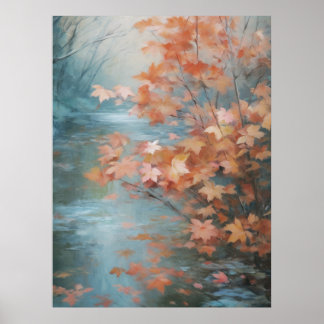 Affiche Petit Arbre À Côté Du Stream Fall Fine Art