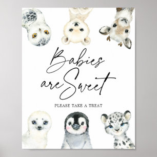 Affiche Petit Baby shower arctique Les bébés sont un signe