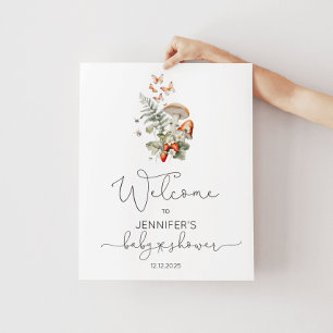 Affiche Petit baby shower champêtre en bois accueil