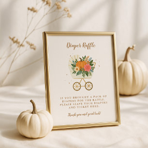 Affiche Petit Baby shower Citrouille 8x10 Dépouilleur enro