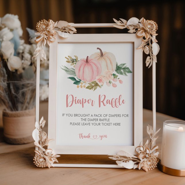 Affiche Petit Baby shower Citrouille Déchets Signe (Créateur téléchargé)