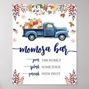 Affiche Petit Baby shower Citrouille Maman Osa Bar Sign