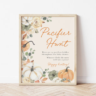 Affiche Petit Baby shower Citrouille Pacifique Chasse Jeu 