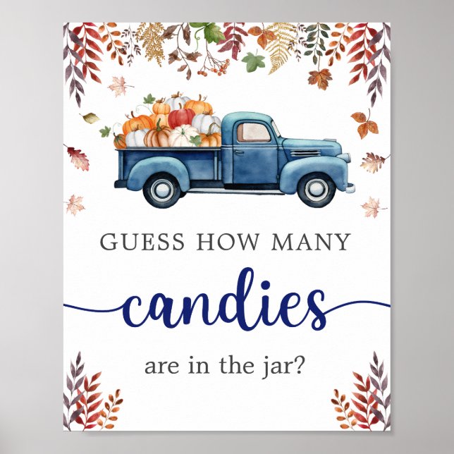 Affiche Petit Baby shower Citrouille - Panneau du jeu (Devant)