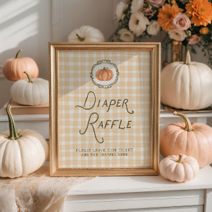 Affiche Petit Baby shower Citrouille Quirky Déchets Raffle