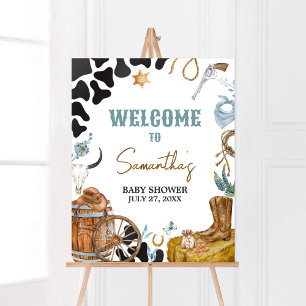 Affiche Petit Baby shower Cowboy Bienvenue