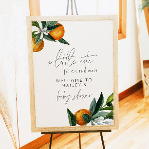 Affiche Petit Baby shower Cutie Citrus Orange Bienvenue