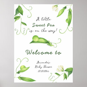 Affiche Petit Baby shower d'accueil pour petits pois doux