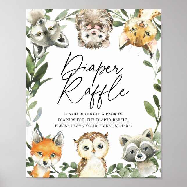 Affiche Petit Baby shower de bois Déchets Signe de trèfle (Devant)