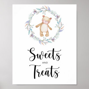 Affiche petit baby shower de bonbons et de friandises