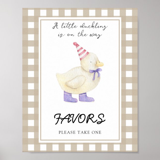 Affiche Petit Baby shower de canard Faveurs (Devant)