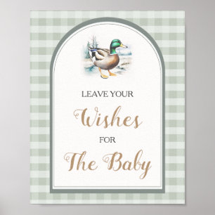 Affiche Petit Baby shower De Canard Laissez Vos Voeux