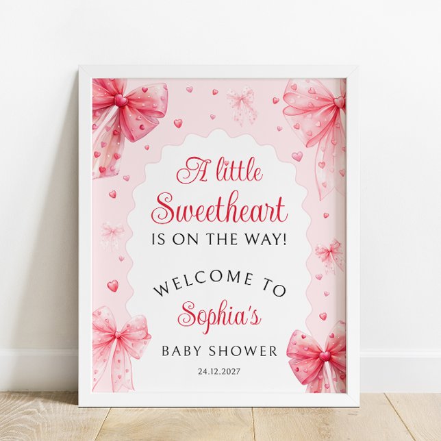 Affiche Petit Baby shower de Valentines amoureuse Bienvenu (Créateur téléchargé)