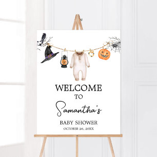 Affiche Petit Baby shower d'Halloween Boo Bienvenue