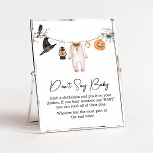 Affiche Petit Baby shower d'Halloween ne dit pas bébé
