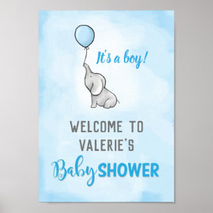 Affiche Petit baby shower éléphant