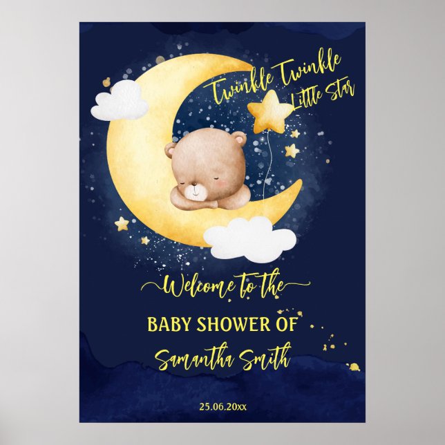 Affiche Petit baby shower étoilé Twinkle (Devant)