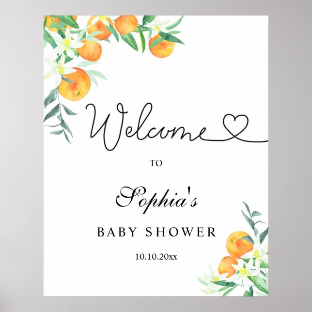 Affiche Petit baby shower mignon (Devant)