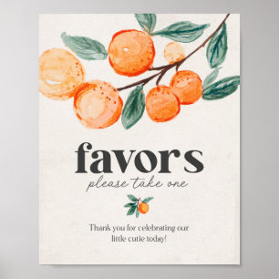 Affiche petit baby shower mignonne faveurs signe