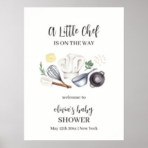 Affiche Petit Baby shower minimaliste moderne Petit Chef A
