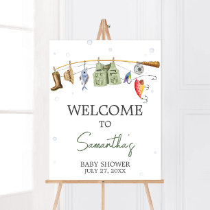 Affiche Petit Baby shower pêcheur Bienvenue