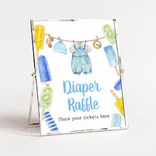 Affiche Petit Baby shower Popsicle Déchets Raffle